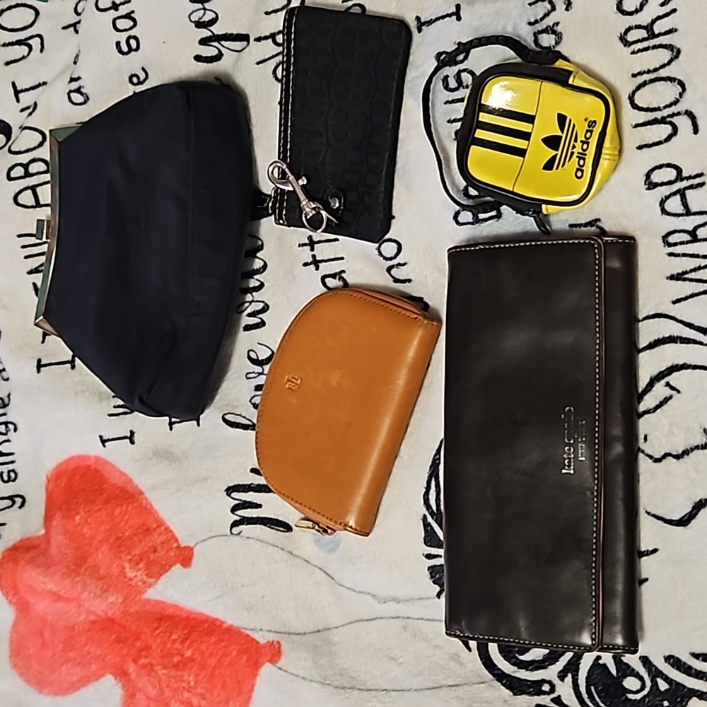 Lot of Ralph Lauren, Kaye spade , Adidas wallets